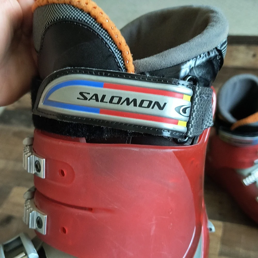 Salomon Red Ski Boots Performance Cross Max Firm 25.5 40 1/3 Mens 7